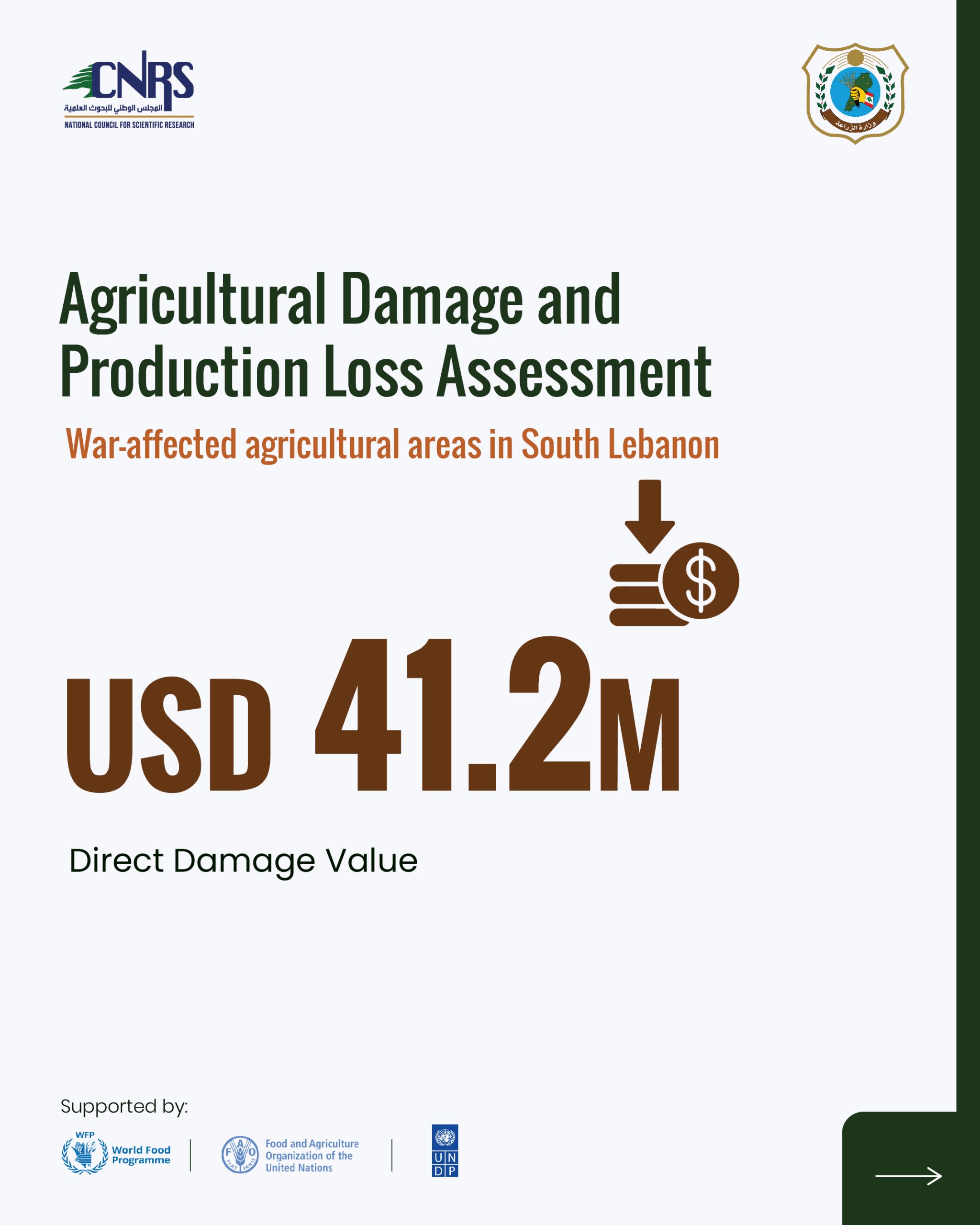 Key findings from the Agricultural Damage and Loss Assessment of war-affected agricultural areas in South Lebanon